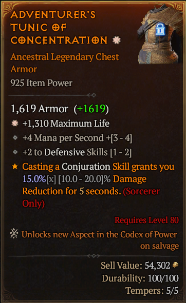 Diablo 4 Season Legendary Items Chest Armor